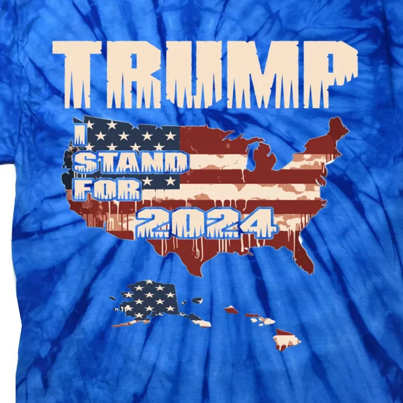 Election 2024 President Trump I Stand Merica Gift Tie-Dye T-Shirt