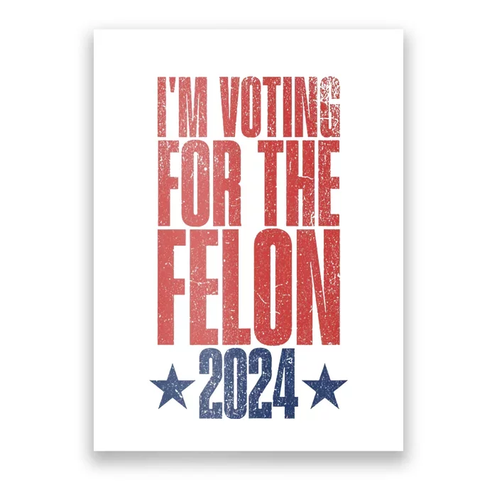 Election 2024 Political Humor IM Voting For The Felon Poster