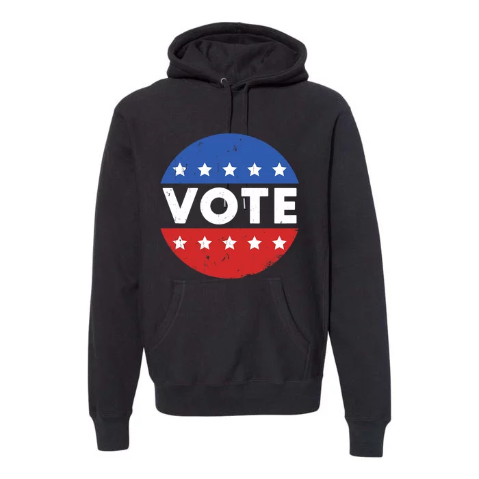 Election 2024 Voter Vintage Button Premium Hoodie