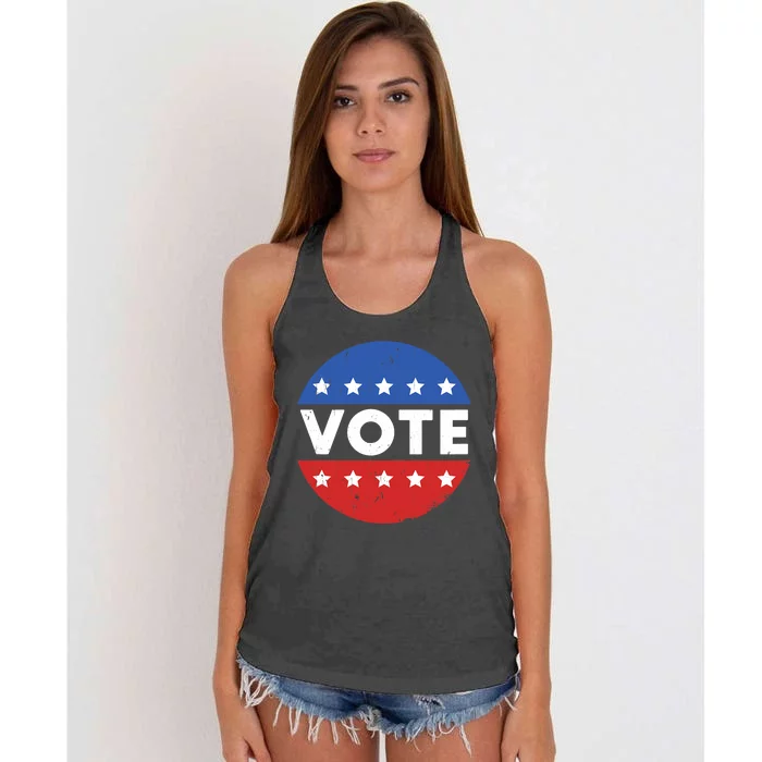 Election 2024 Voter Vintage Button Women's Knotted Racerback Tank