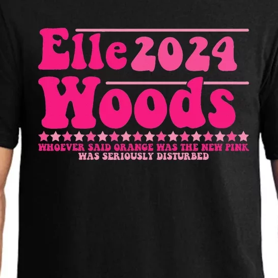 Elle 2024 Woods Funny Pink Text Apparel Pajama Set