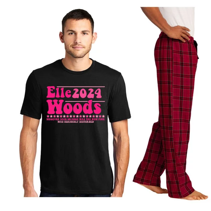 Elle 2024 Woods Funny Pink Text Apparel Pajama Set