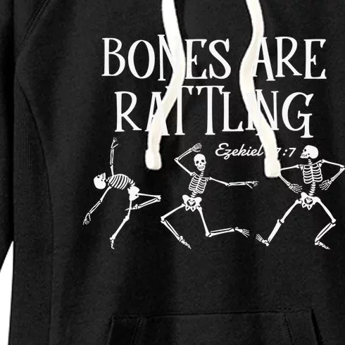 Ezekiel 37 Bones Come To Life Live Again Rattling Christian Women's Fleece Hoodie