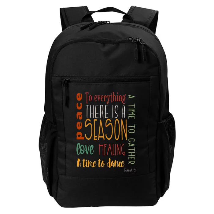 Ecclesiastes 3 Bible Verse Typography Fall Autumn Religious Daily Commute Backpack