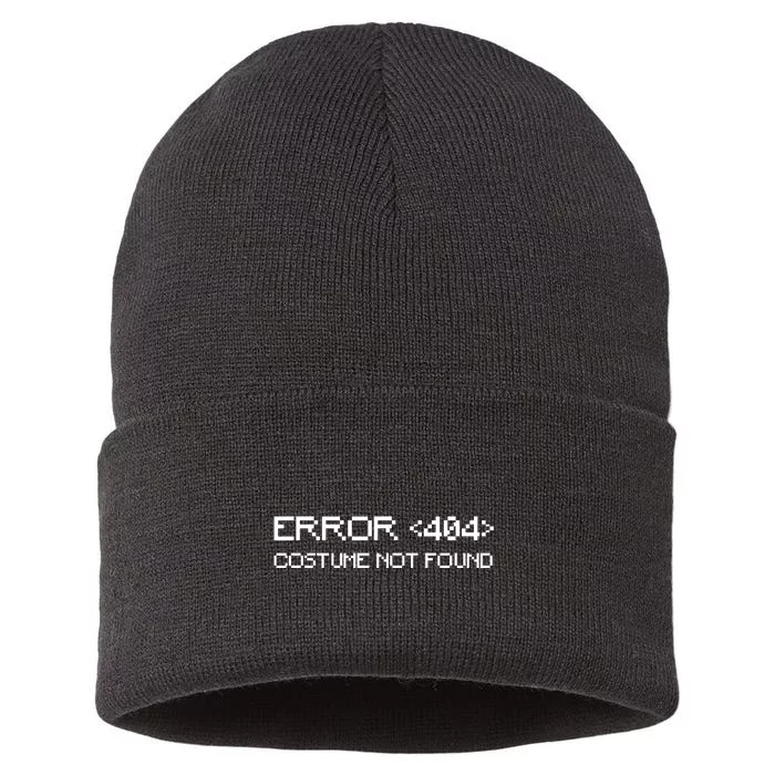 Error 404 Costume Not Found Funny Halloween Sustainable Knit Beanie