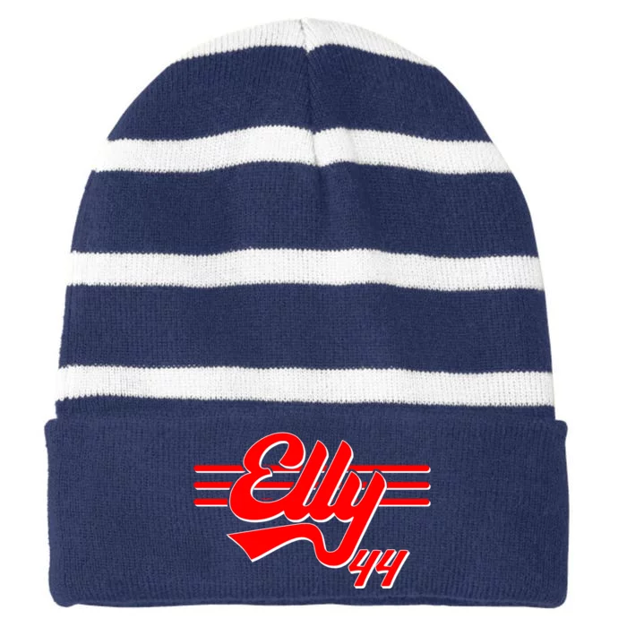 Elly 44 Cincinnati Baseball Striped Beanie with Solid Band