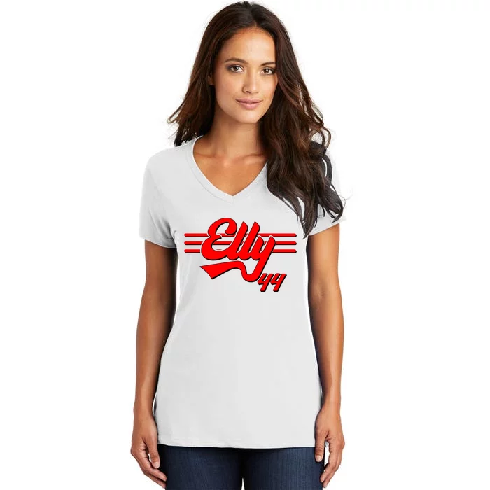 Elly 44 Cincinnati Baseball Women's V-Neck T-Shirt