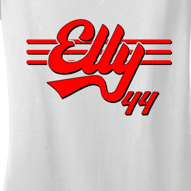 Elly 44 Cincinnati Baseball Women's V-Neck T-Shirt