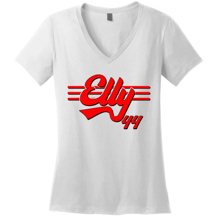 Elly 44 Cincinnati Baseball Women's V-Neck T-Shirt