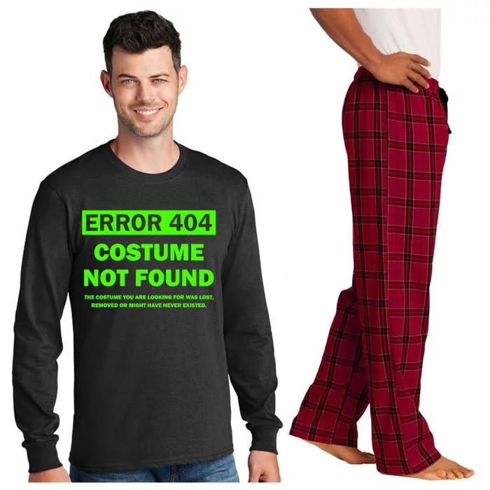 Error 404 Costume Not Found Halloween Matching Long Sleeve Pajama Set