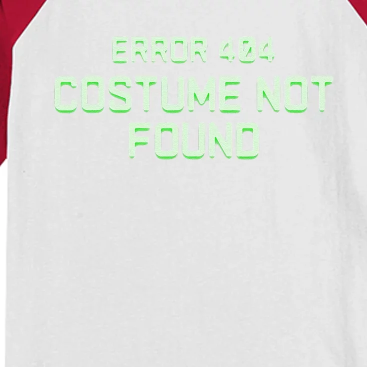 Error 404 Costume Funny Lazy Halloween Kids Colorblock Raglan Jersey