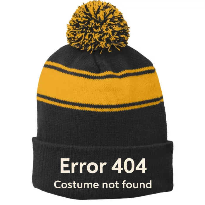 Error 404 Costume Not Found Stripe Pom Pom Beanie