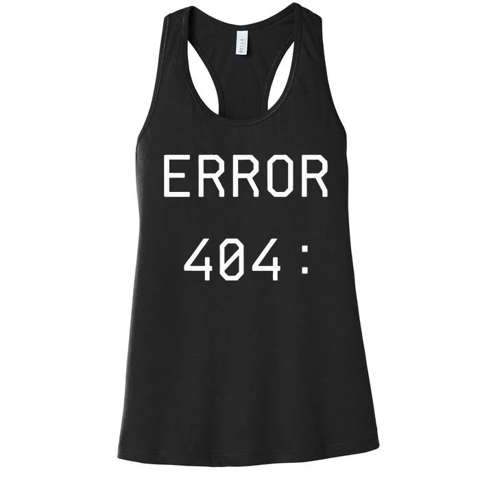 Error 404 Costume Not Found Funny Couples Matching Halloween Women's Racerback Tank