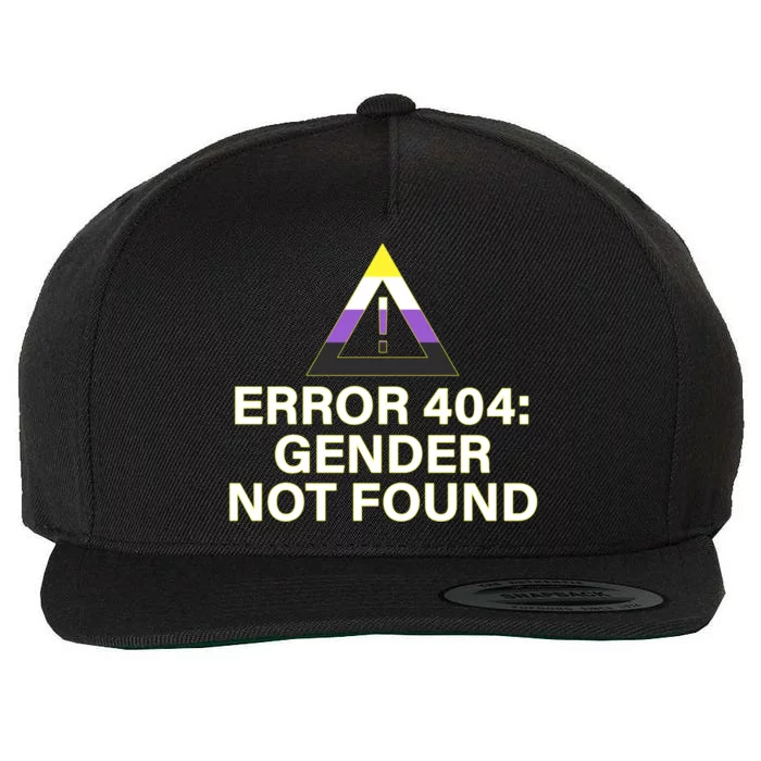 Error 404 Gender Not Found Agender Non Binary Pride Cute Gift Wool Snapback Cap