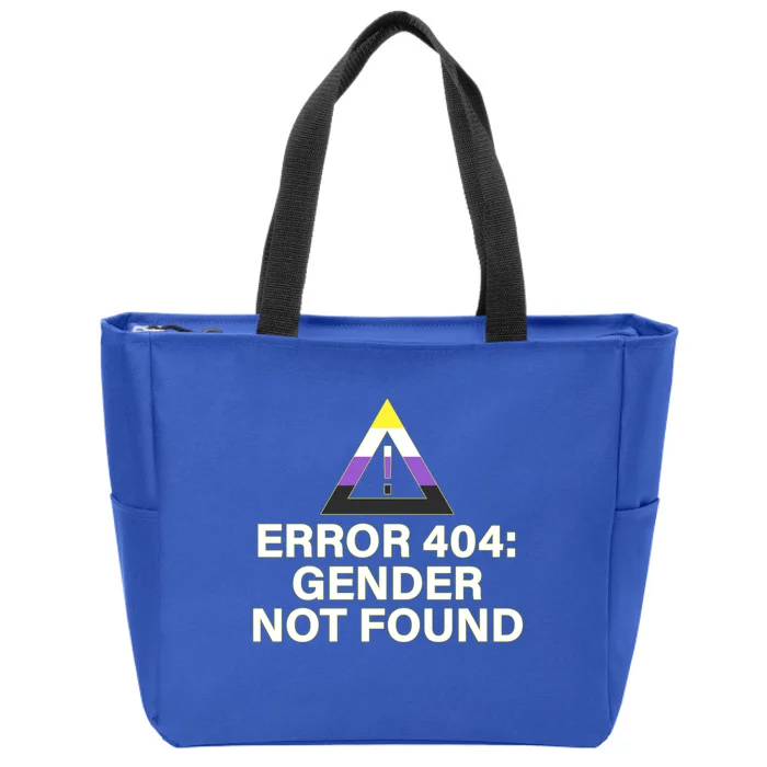 Error 404 Gender Not Found Agender Non Binary Pride Cute Gift Zip Tote Bag