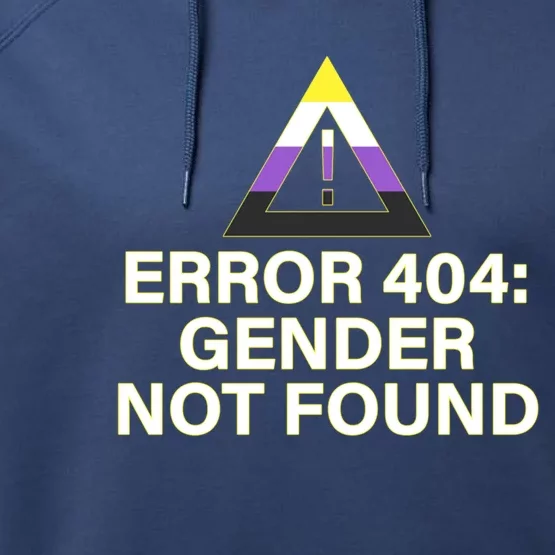 Error 404 Gender Not Found Agender Non Binary Pride Cute Gift Performance Fleece Hoodie