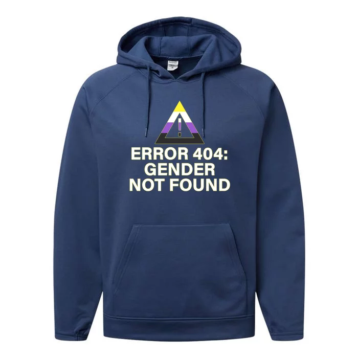 Error 404 Gender Not Found Agender Non Binary Pride Cute Gift Performance Fleece Hoodie