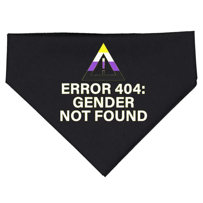 Error 404 Gender Not Found Agender Non Binary Pride USA-Made Doggie Bandana