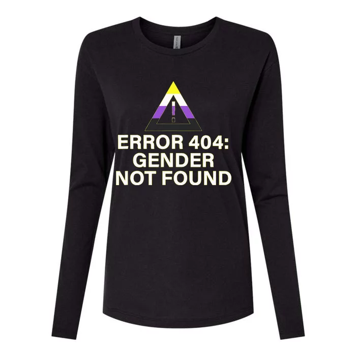 Error 404 Gender Not Found Agender Non Binary Pride Womens Cotton Relaxed Long Sleeve T-Shirt