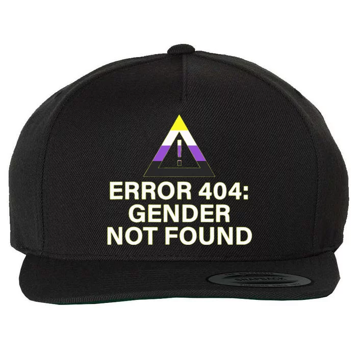 Error 404 Gender Not Found Agender Non Binary Pride Wool Snapback Cap