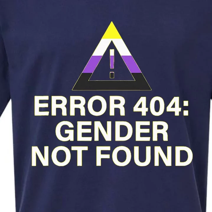 Error 404 Gender Not Found Agender Non Binary Pride Sueded Cloud Jersey T-Shirt