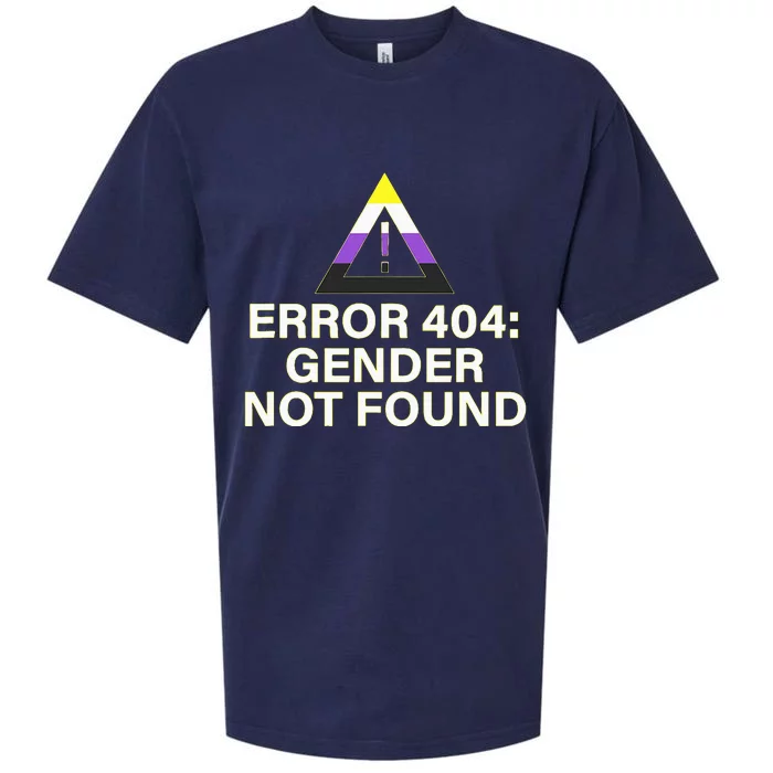 Error 404 Gender Not Found Agender Non Binary Pride Sueded Cloud Jersey T-Shirt