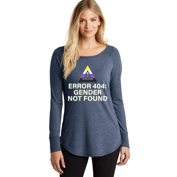 Error 404 Gender Not Found Agender Non Binary Pride Women's Perfect Tri Tunic Long Sleeve Shirt