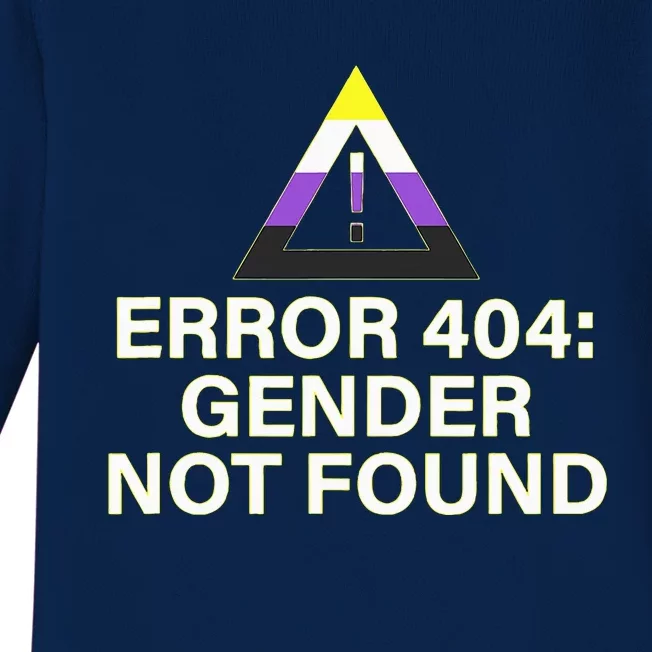 Error 404 Gender Not Found Agender Non Binary Pride Baby Long Sleeve Bodysuit