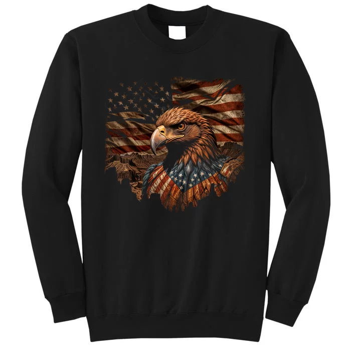 Eagle 4th Of July Usa Flag Patriotic American Tall Sweatshirt