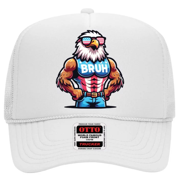 Eagle 4 Of July High Crown Mesh Trucker Hat