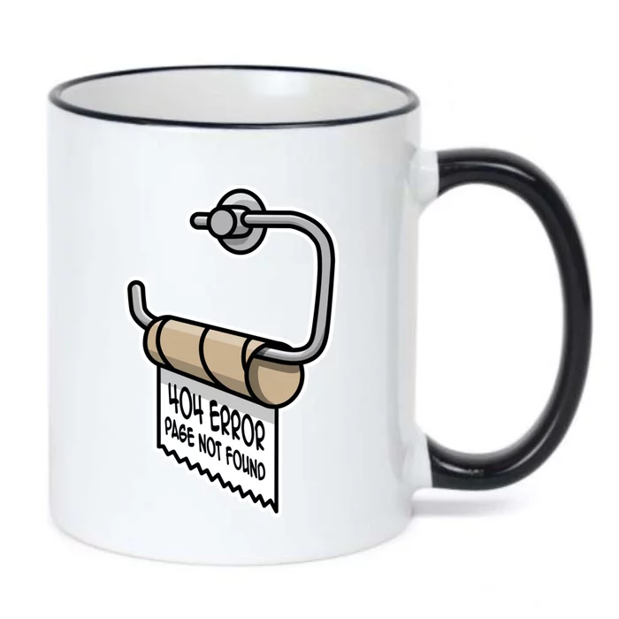 Error 404 Page Not Found Empty Toilet Paper Funny Programmer Gift Black Color Changing Mug