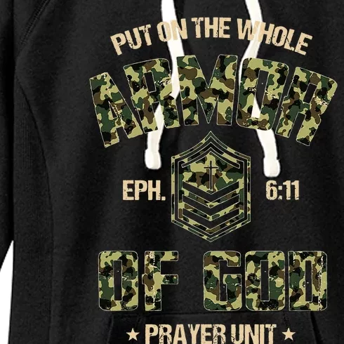 Ephesians 6 11 Put On The Whole Armor Of God Prayer Unit Women's Fleece Hoodie