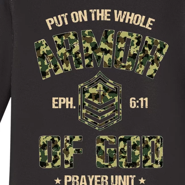 Ephesians 6 11 Put On The Whole Armor Of God Prayer Unit Baby Long Sleeve Bodysuit