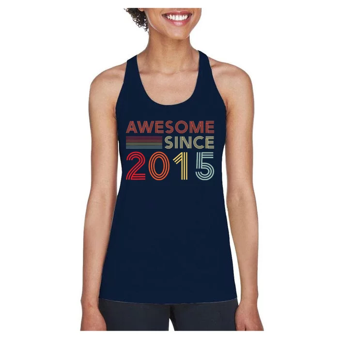 Eight 8yr BDay Son Boy Funny 2015 8th 8 Year Old Birthday Women's Racerback Tank