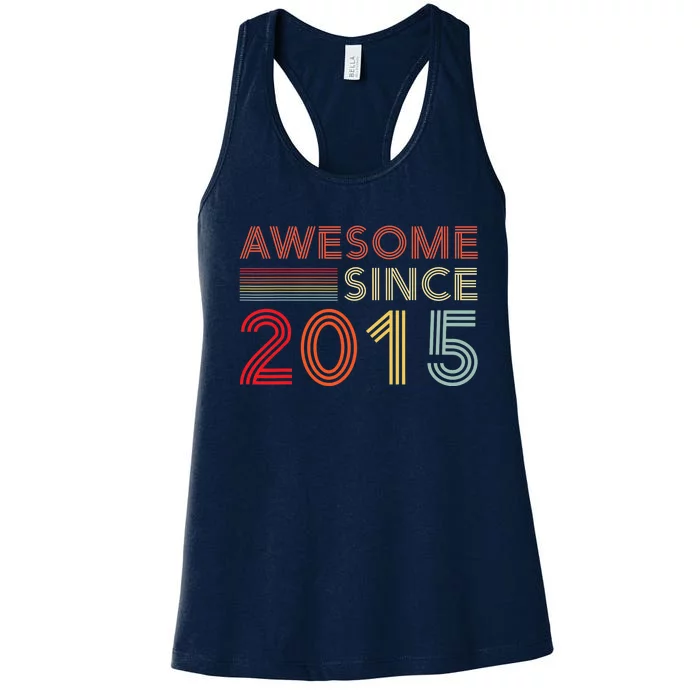 Eight 8yr BDay Son Boy Funny 2015 8th 8 Year Old Birthday Women's Racerback Tank