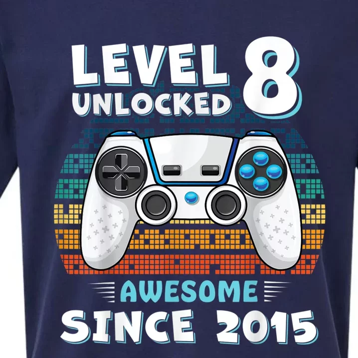 Eight 8yr BDay Son Funny Gamer 8th 8 Year Old Birthday Sueded Cloud Jersey T-Shirt