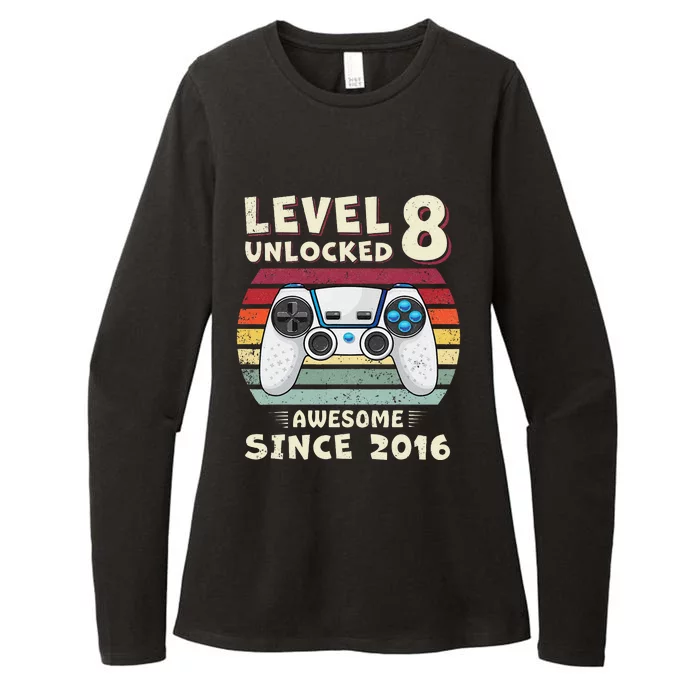 Eight 8th Birthday Decoration Boy 8yr 8 Year Old Birthday Womens CVC Long Sleeve Shirt