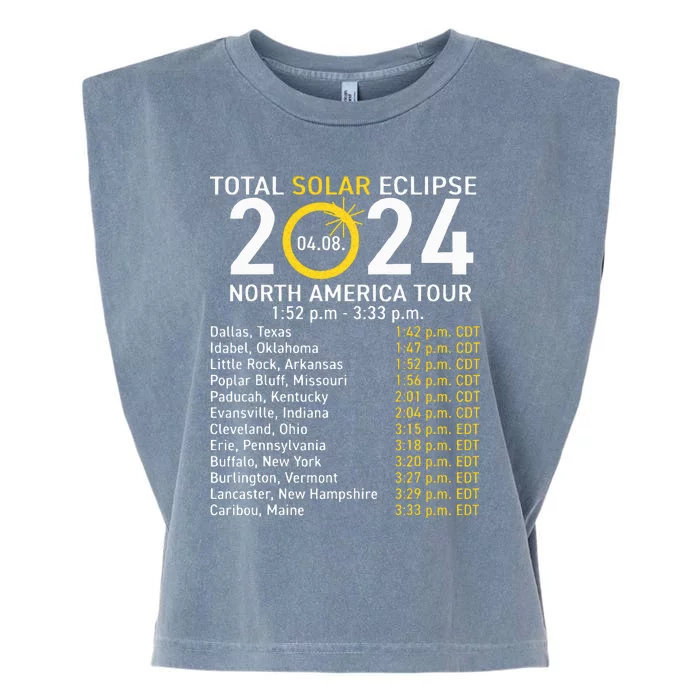 Eclipse April 8 2024 Path Of The Eclipse Garment-Dyed Women's Muscle Tee