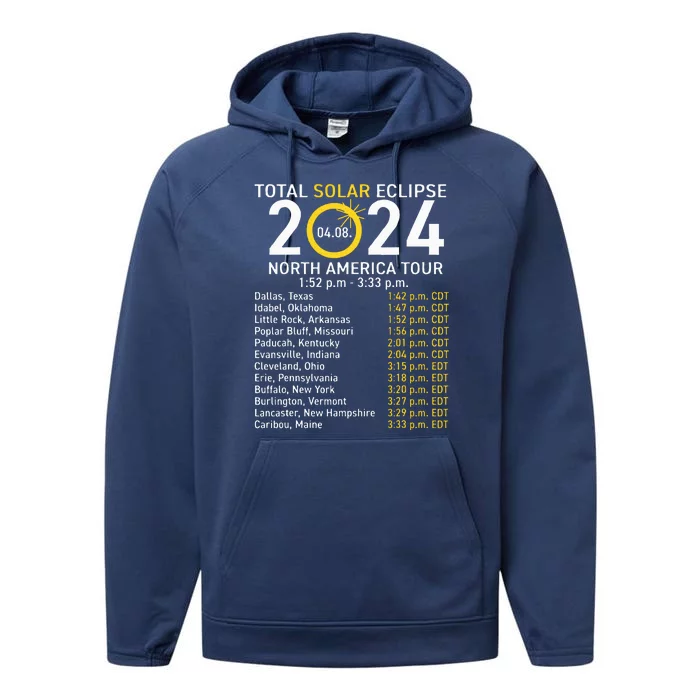 Eclipse April 8 2024 Path Of The Eclipse Performance Fleece Hoodie