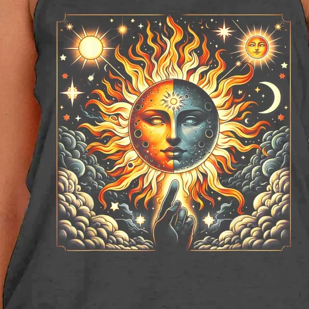 Eclipse April 8 2024 Women's Knotted Racerback Tank