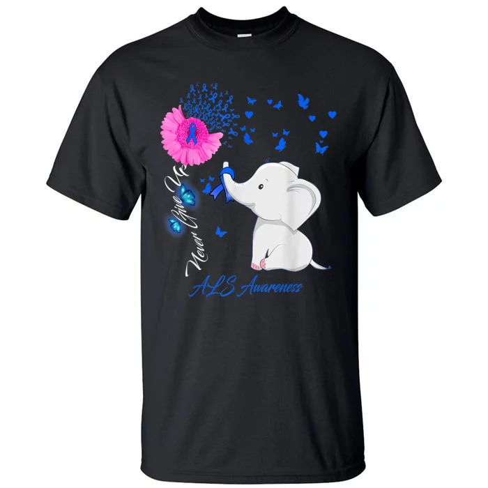 Elephant ALS Awareness - ALS Ribbon Gifts Tall T-Shirt