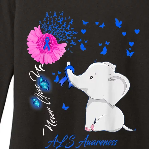 Elephant ALS Awareness - ALS Ribbon Gifts Womens CVC Long Sleeve Shirt