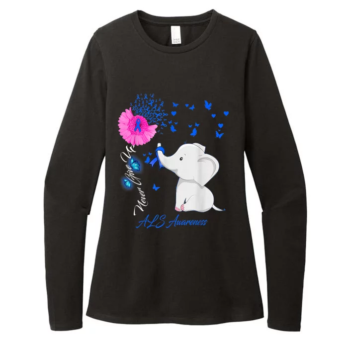 Elephant ALS Awareness - ALS Ribbon Gifts Womens CVC Long Sleeve Shirt