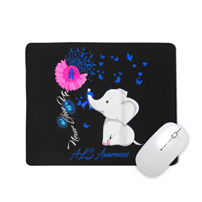 Elephant ALS Awareness - ALS Ribbon Gifts Mousepad