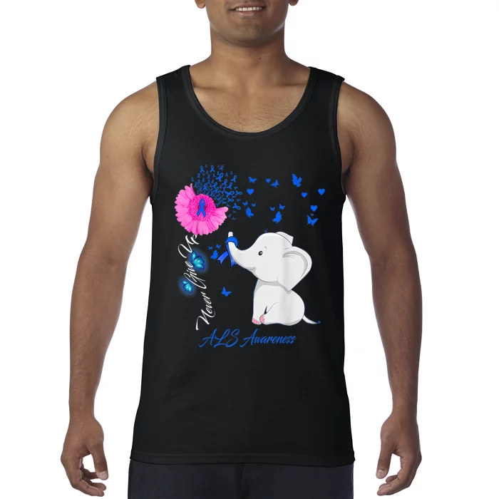 Elephant ALS Awareness - ALS Ribbon Gifts Tank Top