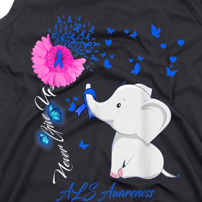 Elephant ALS Awareness - ALS Ribbon Gifts Tank Top