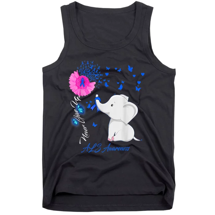 Elephant ALS Awareness - ALS Ribbon Gifts Tank Top