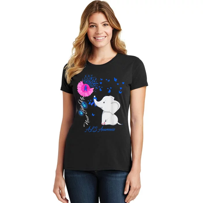 Elephant ALS Awareness - ALS Ribbon Gifts Women's T-Shirt