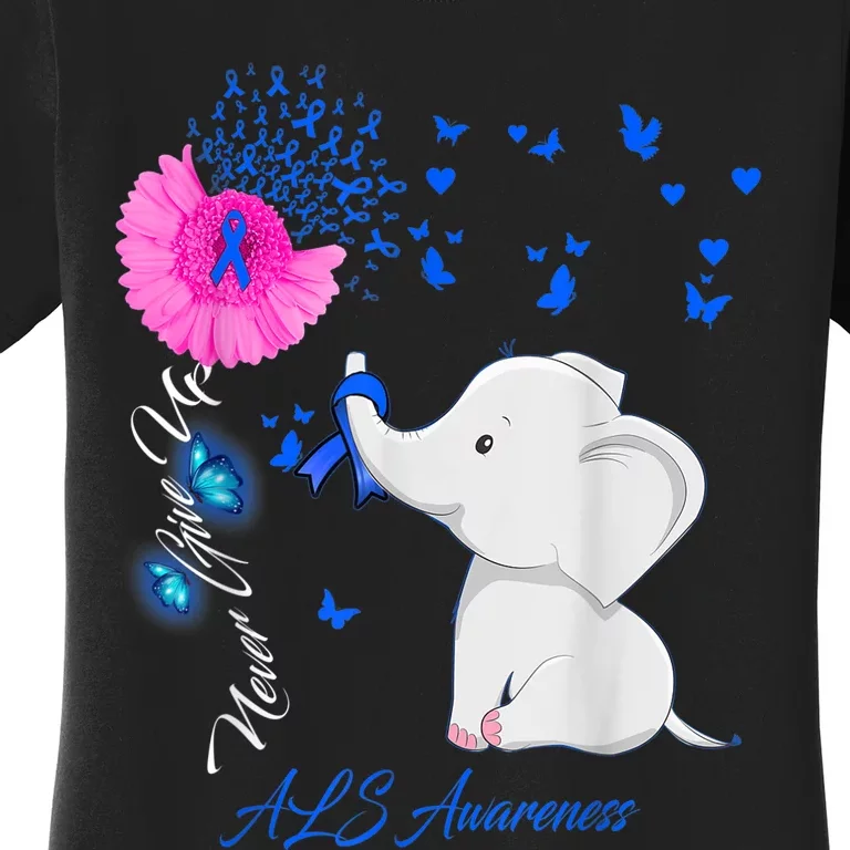 Elephant ALS Awareness - ALS Ribbon Gifts Women's T-Shirt