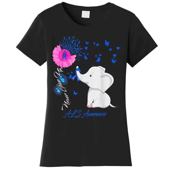 Elephant ALS Awareness - ALS Ribbon Gifts Women's T-Shirt